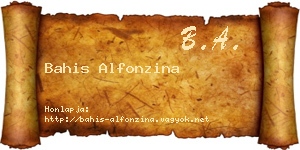 Bahis Alfonzina névjegykártya
